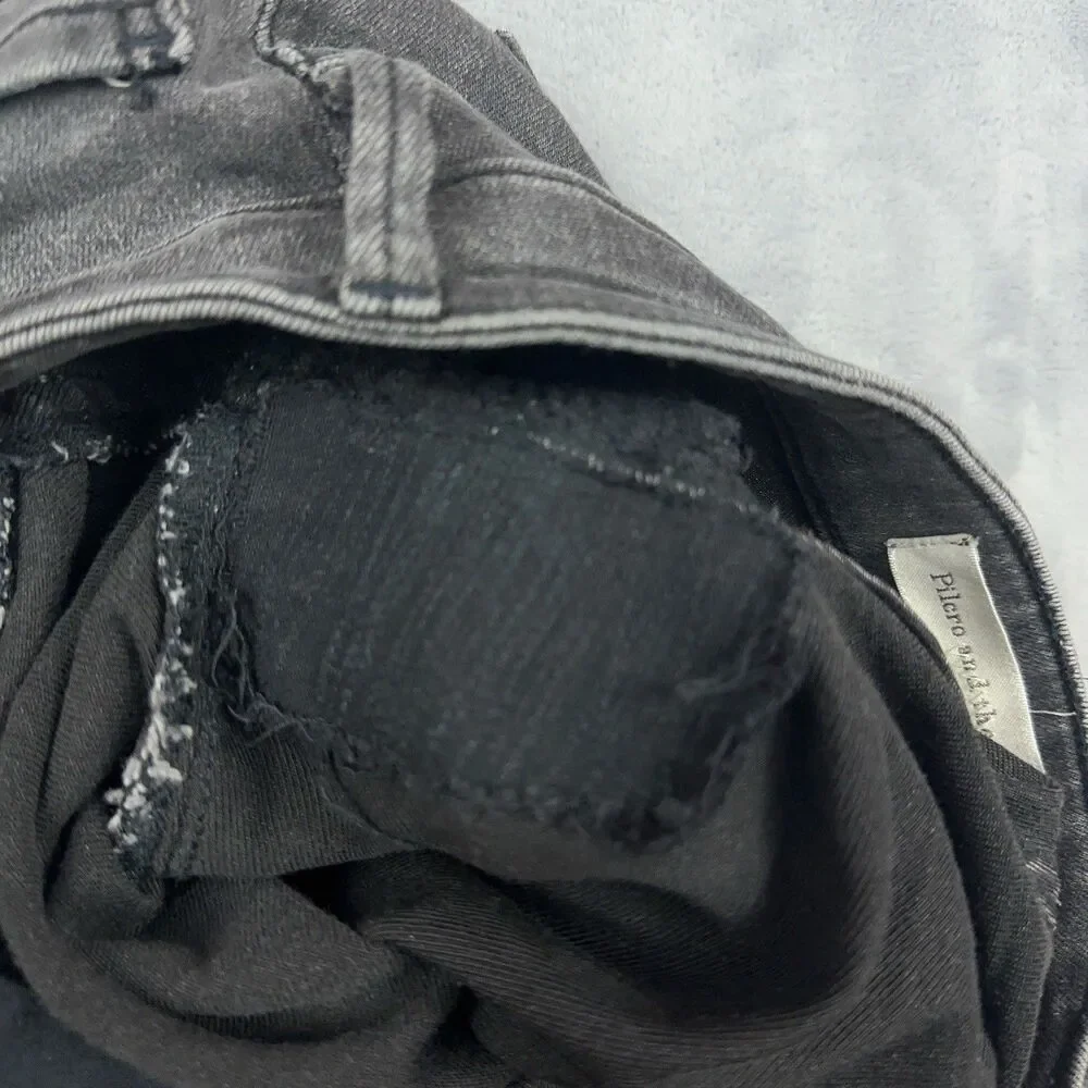 Pilcro and the Letterpress Anthropologie Mid-Rise Skinny Jean Faded Black 29X28